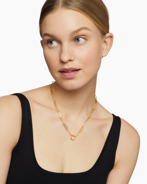 DY Madison® Elongated Chain Necklace in 18K Yellow Gold, 5mm