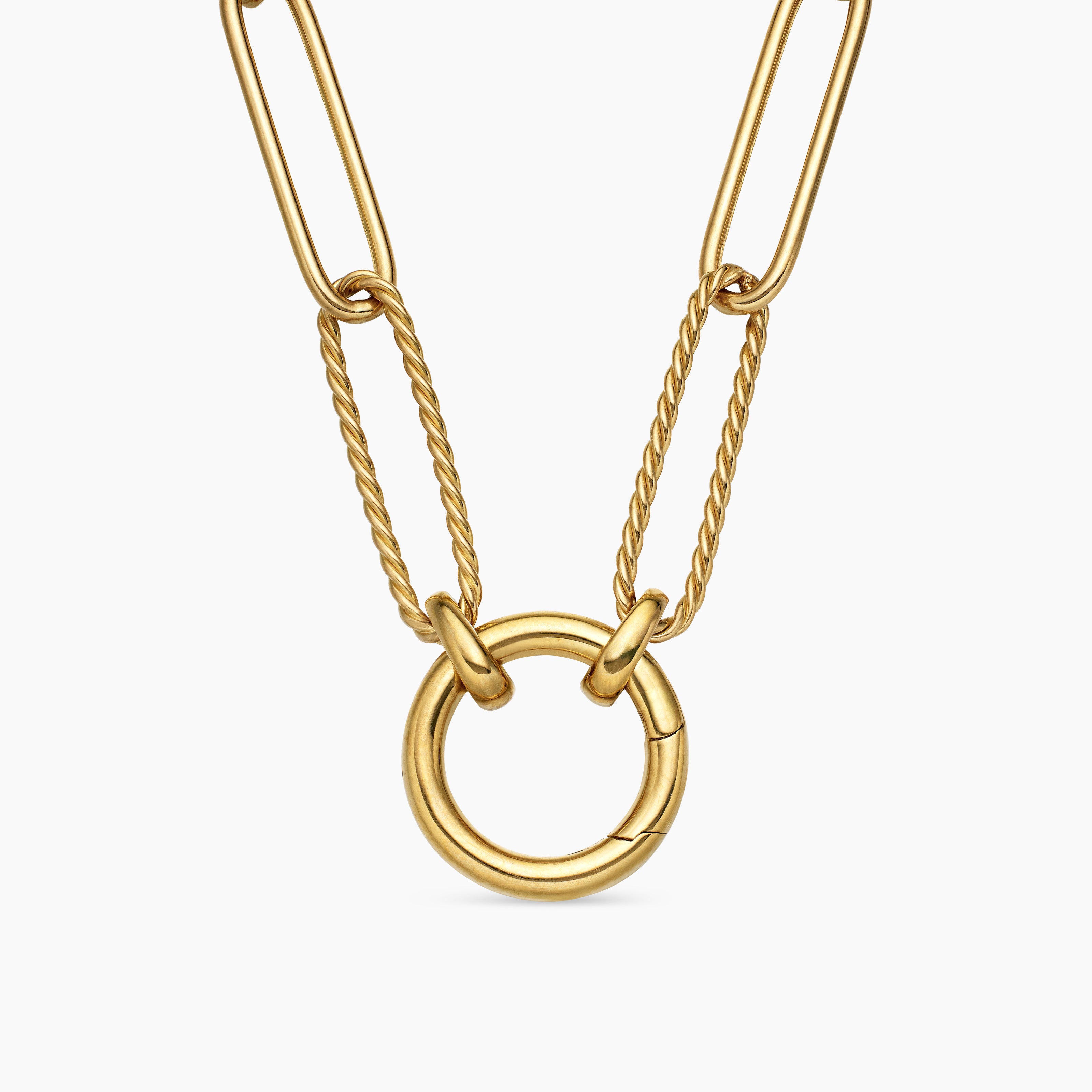 Womens DY Madison&reg; Elongated Chain Necklace in 18K Yellow Gold, 5mm