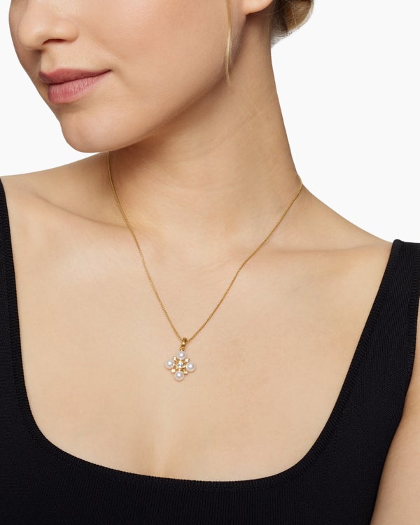 Collier de perles Renaissance® en or jaune 18 carats avec perles et diamants, 20 mm