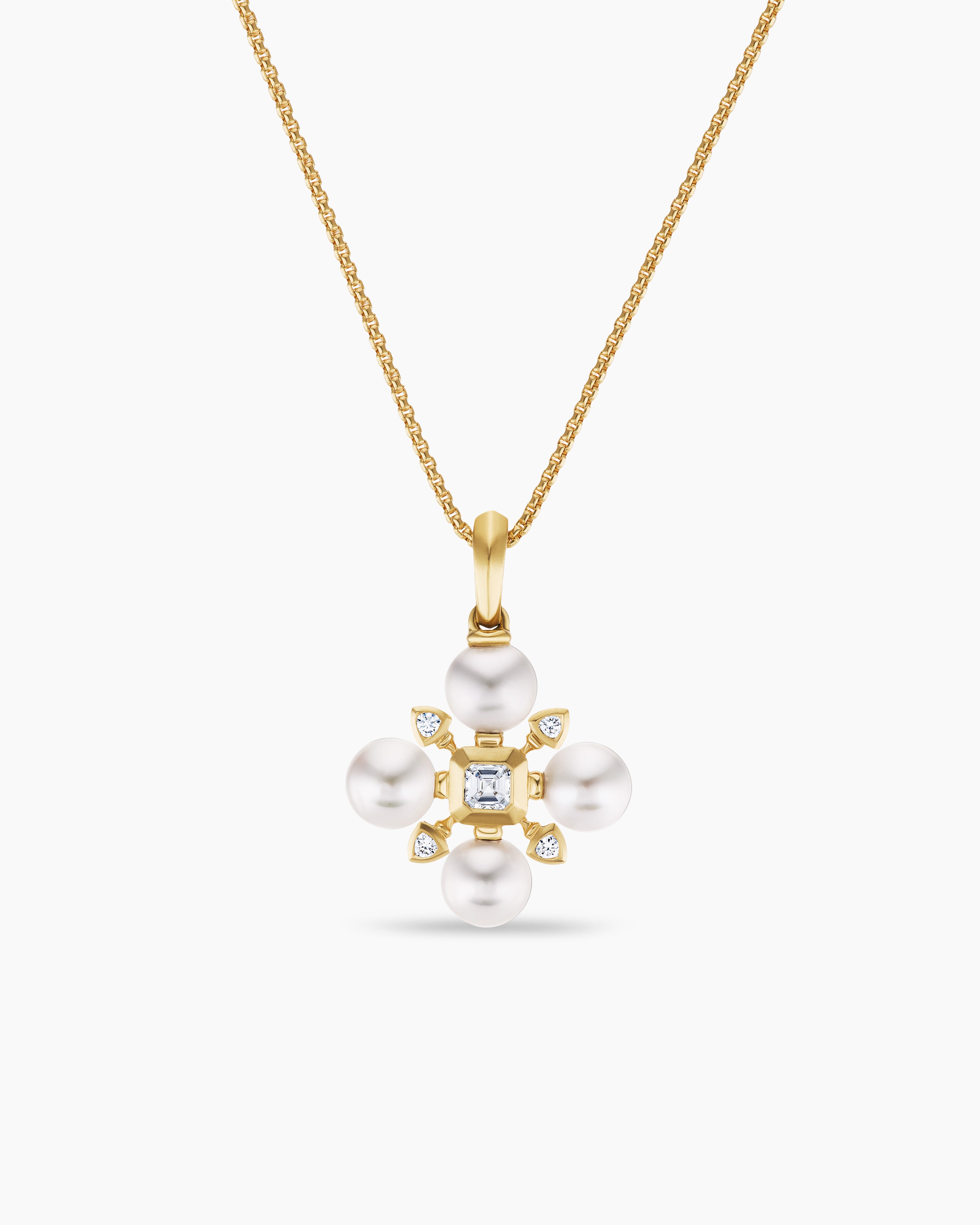 David Yurman Renaissance Pearl Pendant with 18K Yellow Gold and Diamonds