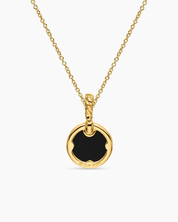 Collier avec pendentif Petite DY Elements® en or jaune 18 carats avec onyx noir et diamants 17,8 mm