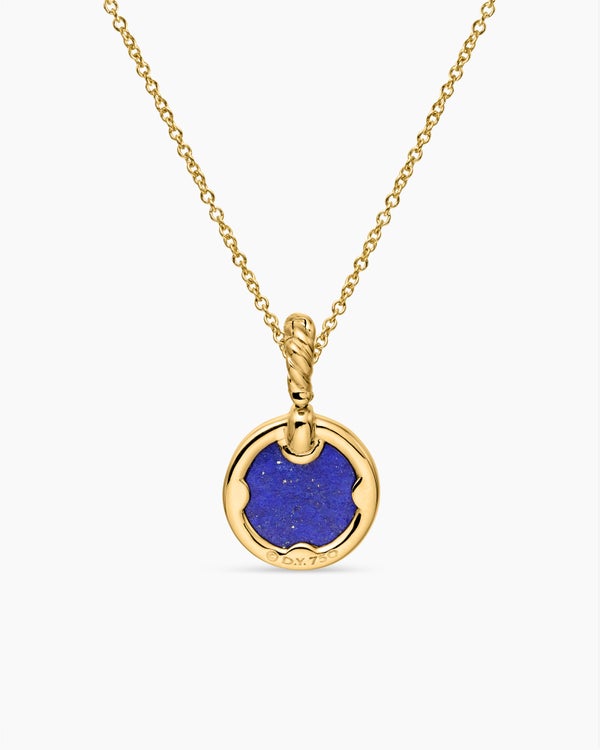 Petite DY Elements® Pendant Necklace in 18K Yellow Gold with Lapis and Diamonds, 17.8mm