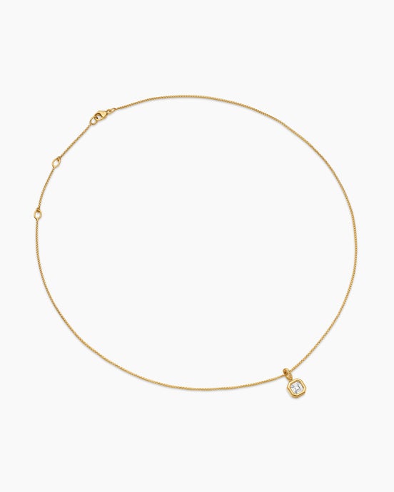 Illusion Set Drop Necklace in 18K Yellow Gold with Diamond, 7.7mm