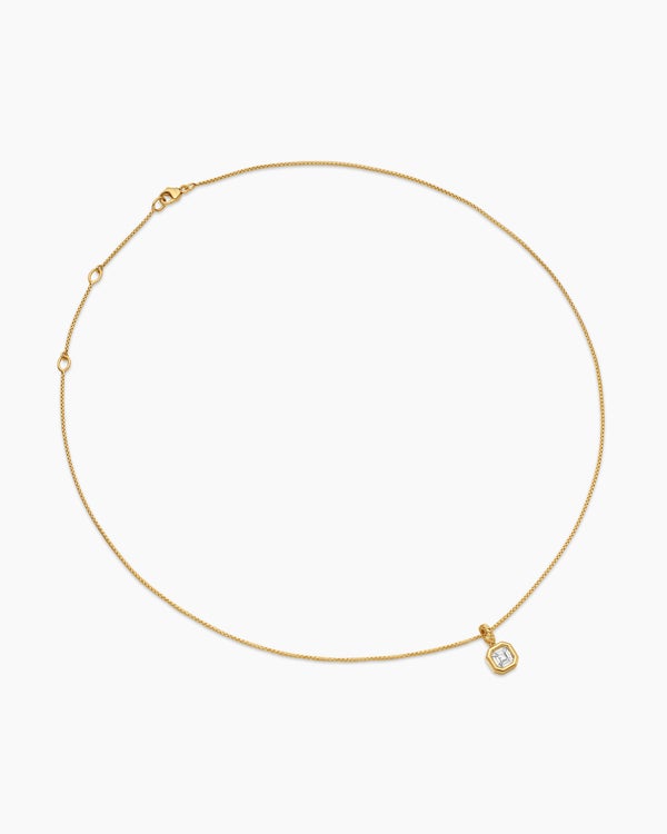 Illusion Set Drop Necklace in 18K Yellow Gold with Diamond, 7.7mm