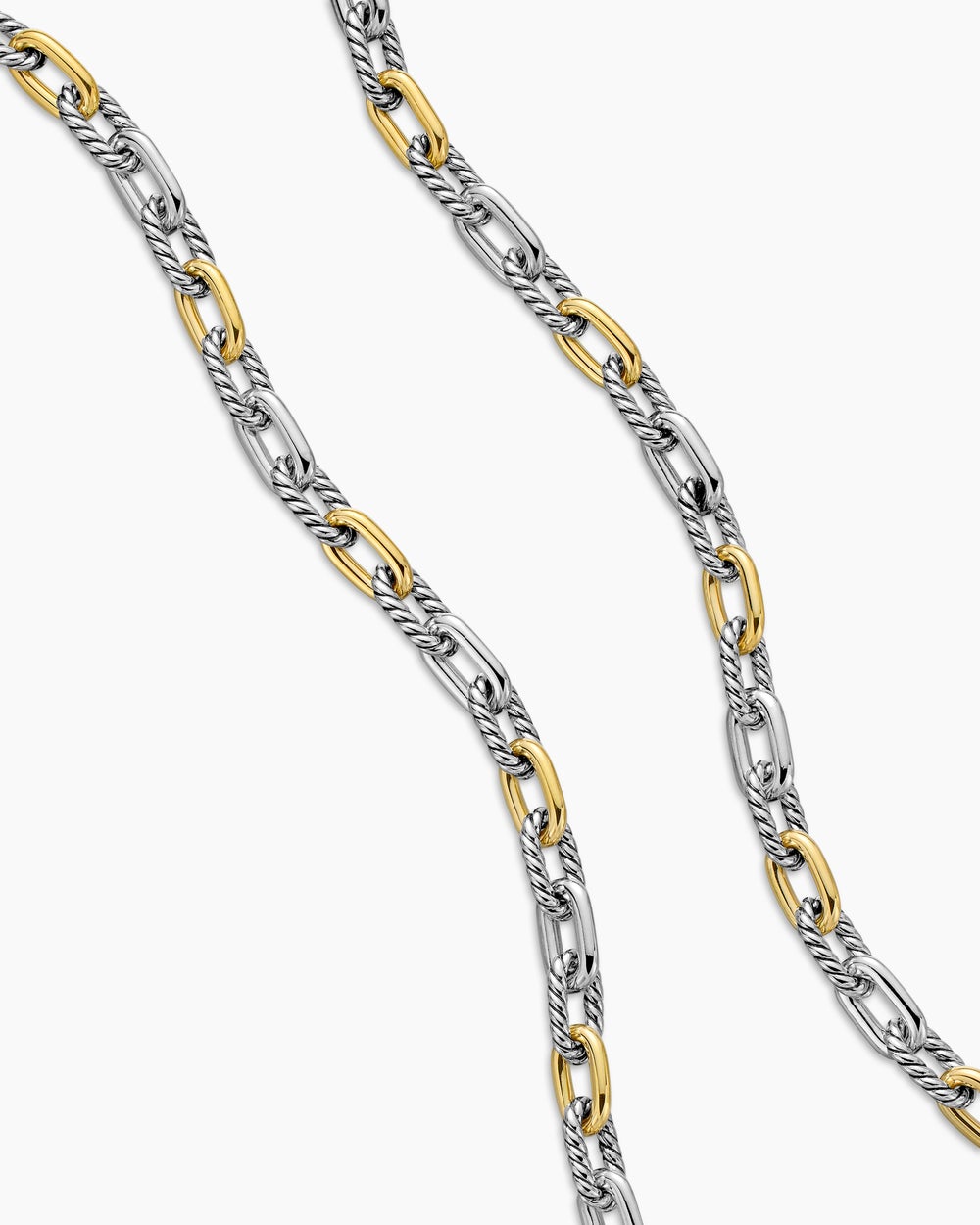 Womens DY Madison Chain Necklace in Sterling Silver with 18K Yellow Gold, 5.5mm