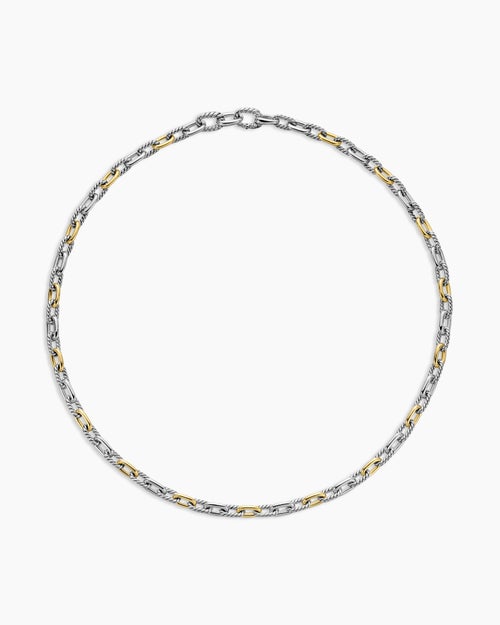 Womens DY Madison® Chain Necklace in Sterling Silver with 18ct Yellow Gold, 5.5mm
