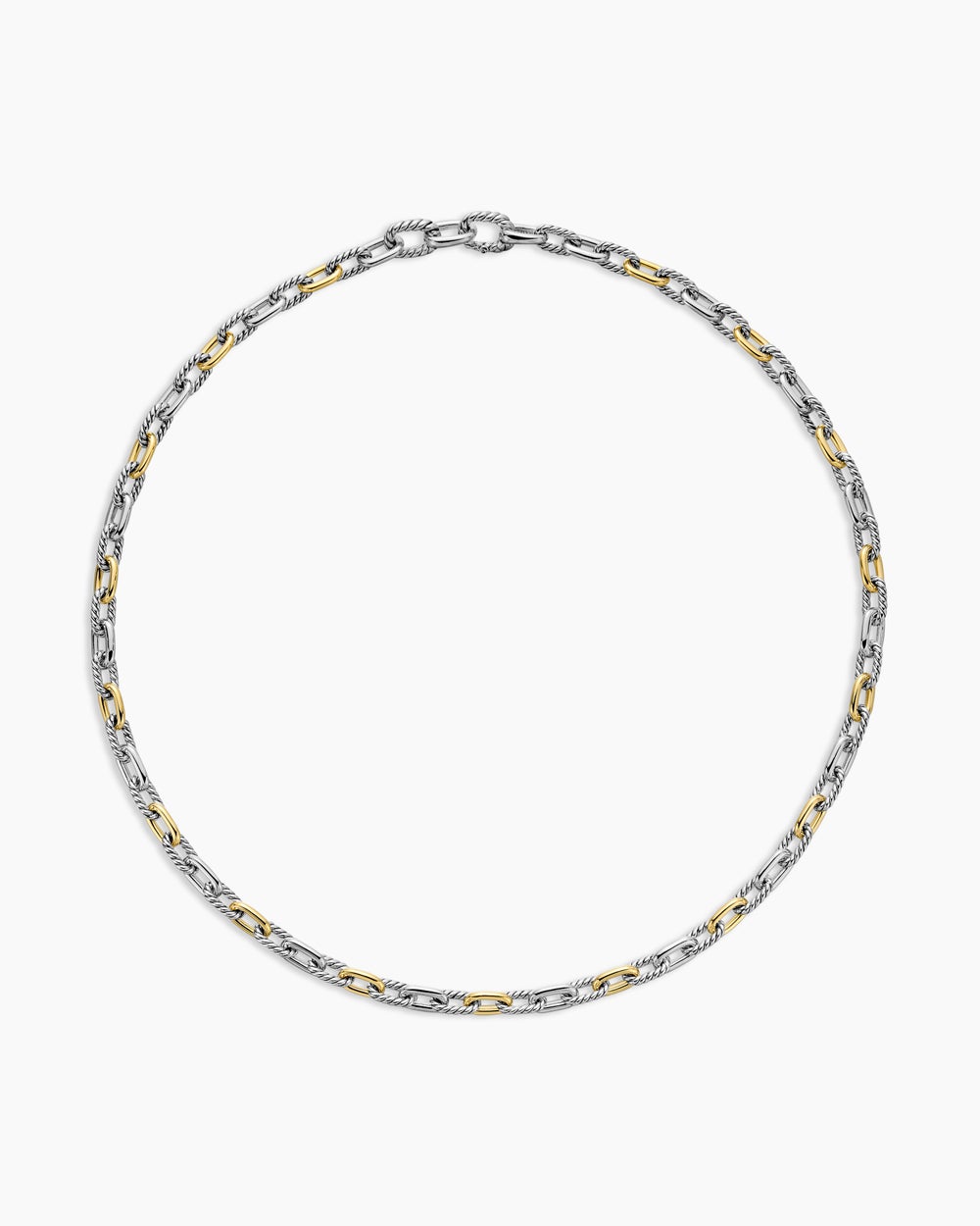 Womens DY Madison Chain Necklace in Sterling Silver with 18K Yellow Gold, 5.5mm