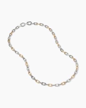 DY Madison® Chain Necklace in Sterling Silver with 18K Yellow Gold, 5.5mm