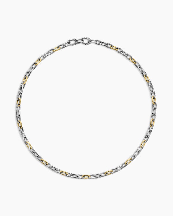 DY Madison® Chain Necklace in Sterling Silver with 18K Yellow Gold, 5.5mm