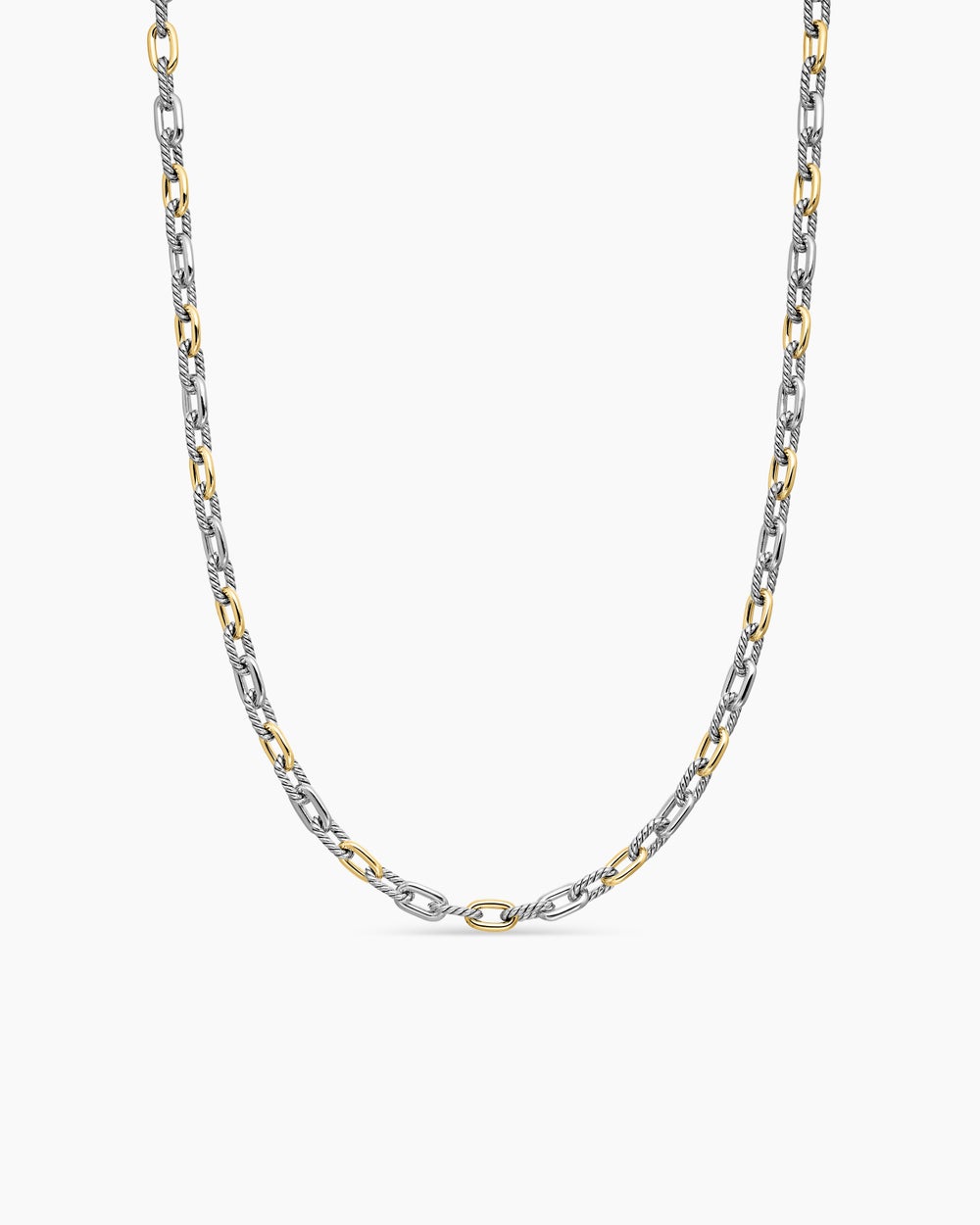 Womens DY Madison Chain Necklace in Sterling Silver with 18K Yellow Gold, 5.5mm