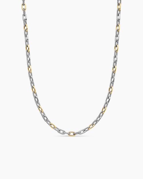 Womens DY Madison® Chain Necklace in Sterling Silver with 18ct Yellow Gold, 5.5mm