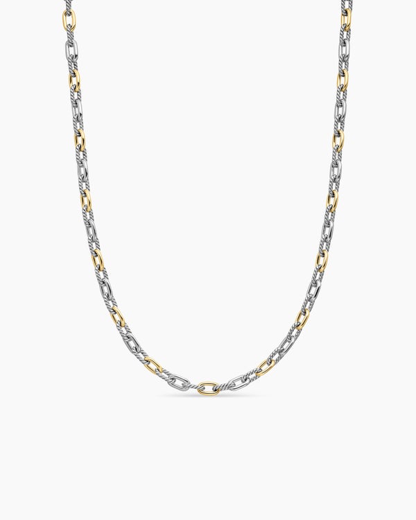 DY Madison® Chain Necklace in Sterling Silver with 18K Yellow Gold, 5.5mm