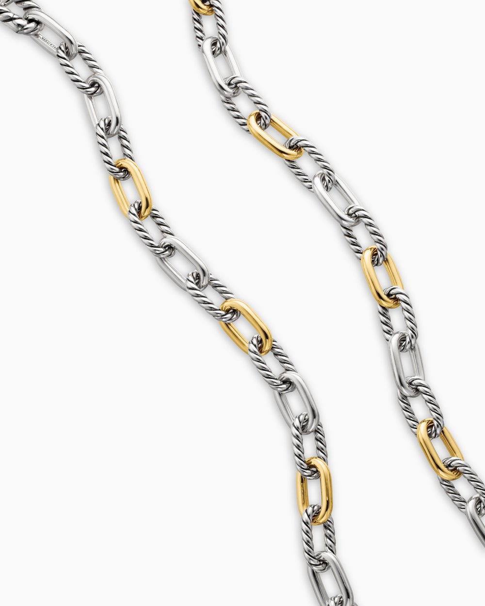 Collier chaîne DY Madison en argent sterling avec or jaune 18 carats, 8,5 mm pour femmes