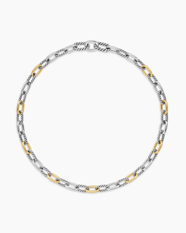DY Madison® Chain Necklace in Sterling Silver with 18K Yellow Gold, 8.5mm