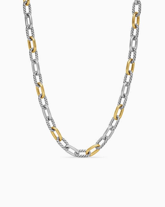 DY Madison® Chain Necklace in Sterling Silver with 18K Yellow Gold, 8.5mm