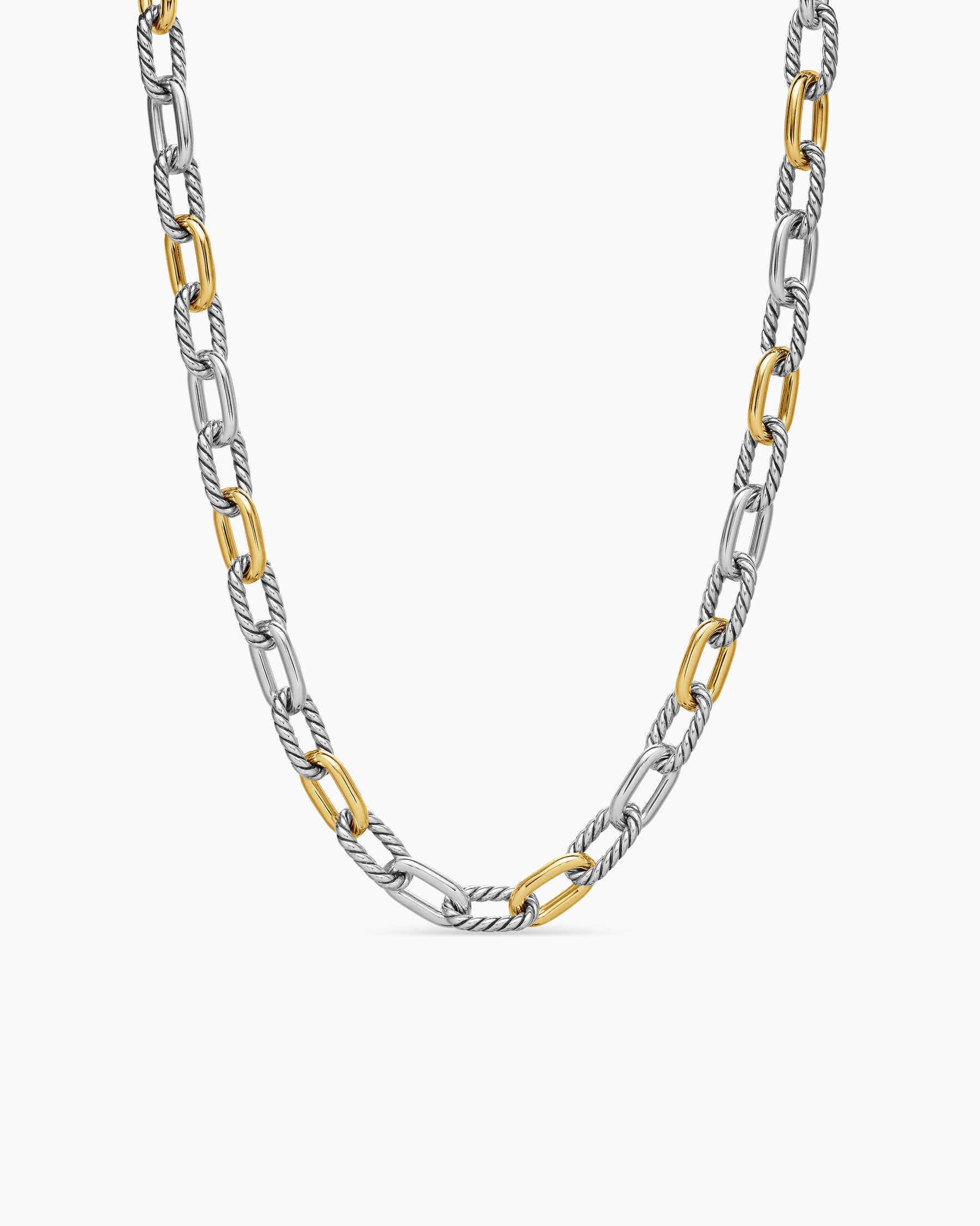 DY Madison® Chain Necklace in Sterling Silver with 18K Yellow Gold, 8.5mm
