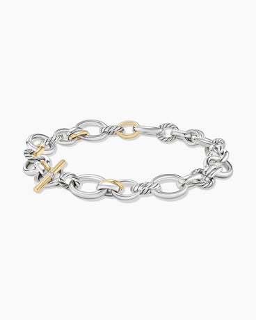 DY Mercer™ Chain Necklace in Sterling Silver with 18K Yellow Gold and Diamonds, 25mm