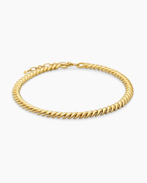 Womens Sculpted Cable Necklace in 18K Yellow Gold, 8.5mm