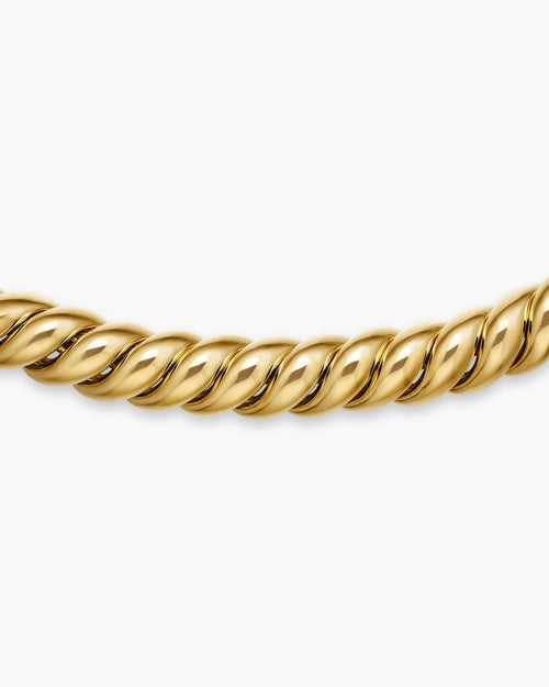 Womens Sculpted Cable Necklace in 18K Yellow Gold, 8.5mm