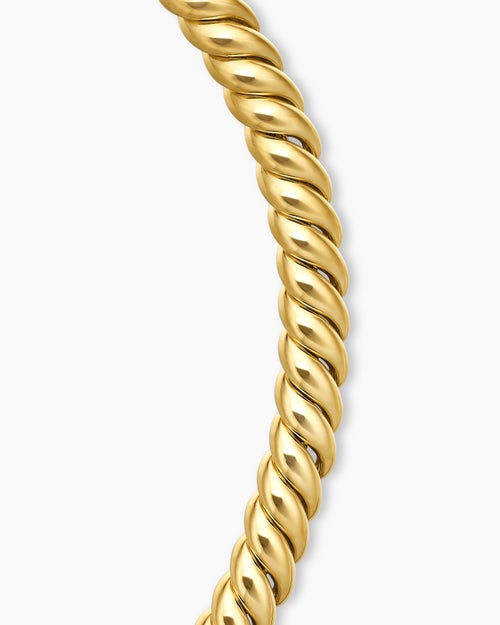 Womens Sculpted Cable Necklace in 18K Yellow Gold, 8.5mm