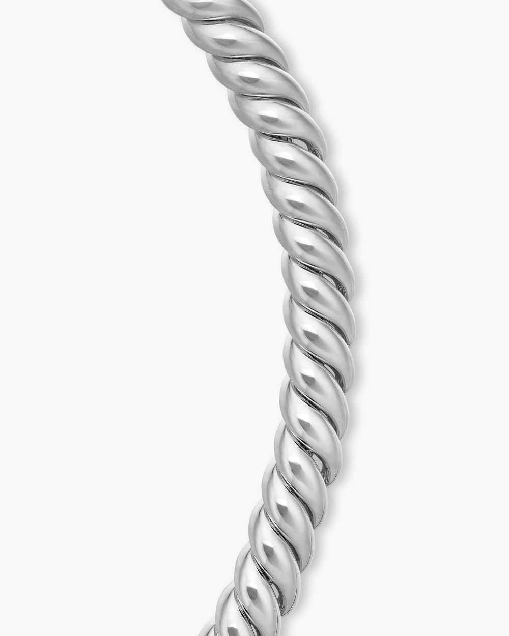 Womens Sculpted Cable Necklace in Sterling Silver, 8.5mm