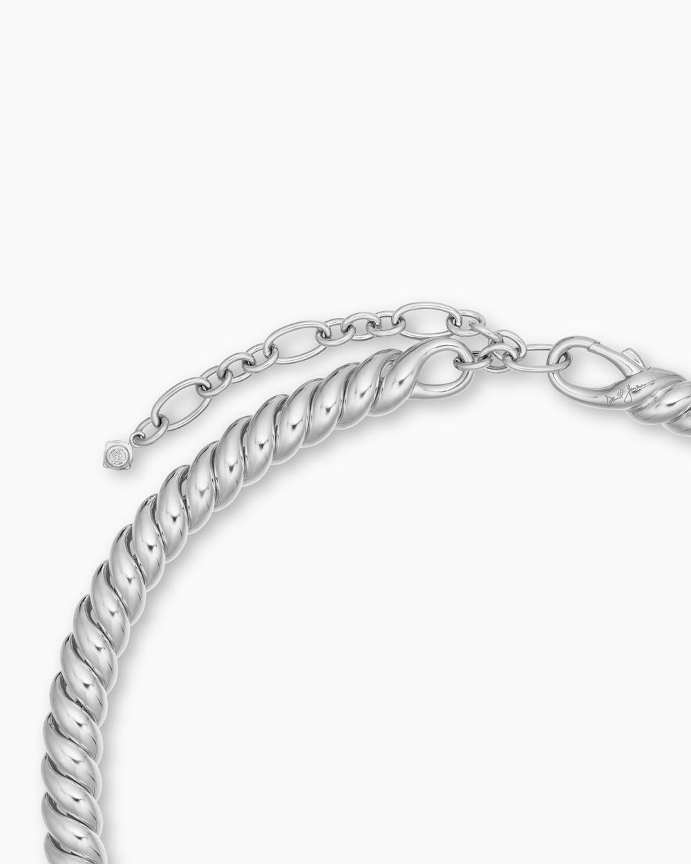 Womens Sculpted Cable Necklace in Sterling Silver, 8.5mm