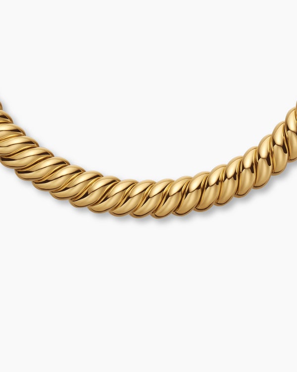 Sculpted Cable Necklace in 18K Yellow Gold, 14mm