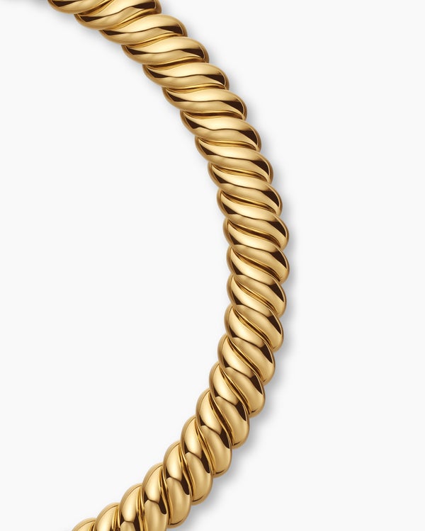 Sculpted Cable Necklace in 18K Yellow Gold, 14mm