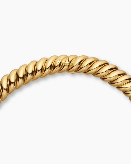 Womens Sculpted Cable Necklace in 18K Yellow Gold, 14mm