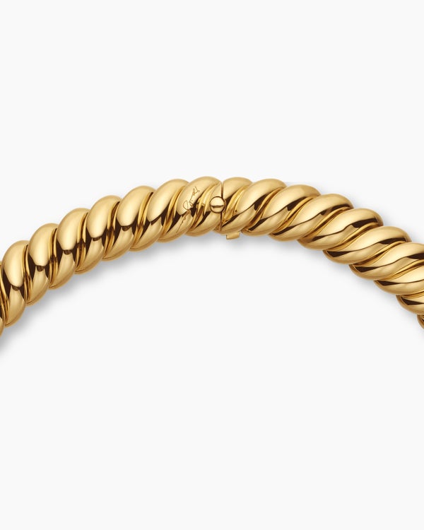Sculpted Cable Necklace in 18K Yellow Gold, 14mm