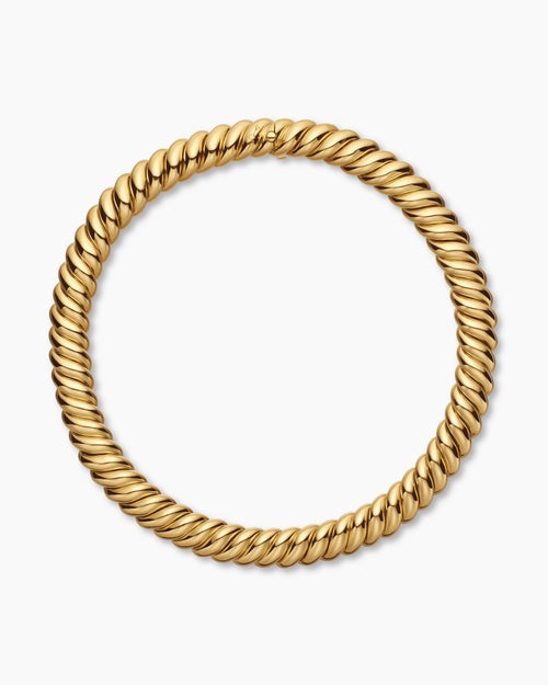 Womens Sculpted Cable Necklace in 18K Yellow Gold, 14mm