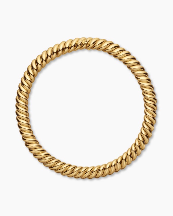Sculpted Cable Necklace in 18K Yellow Gold, 14mm