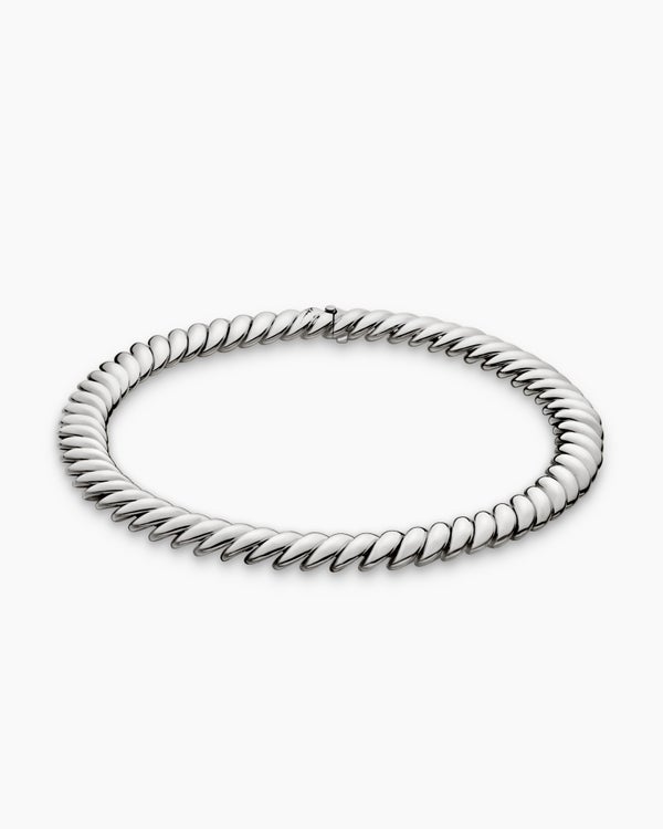 Sculpted Cable Necklace in Sterling Silver, 14mm