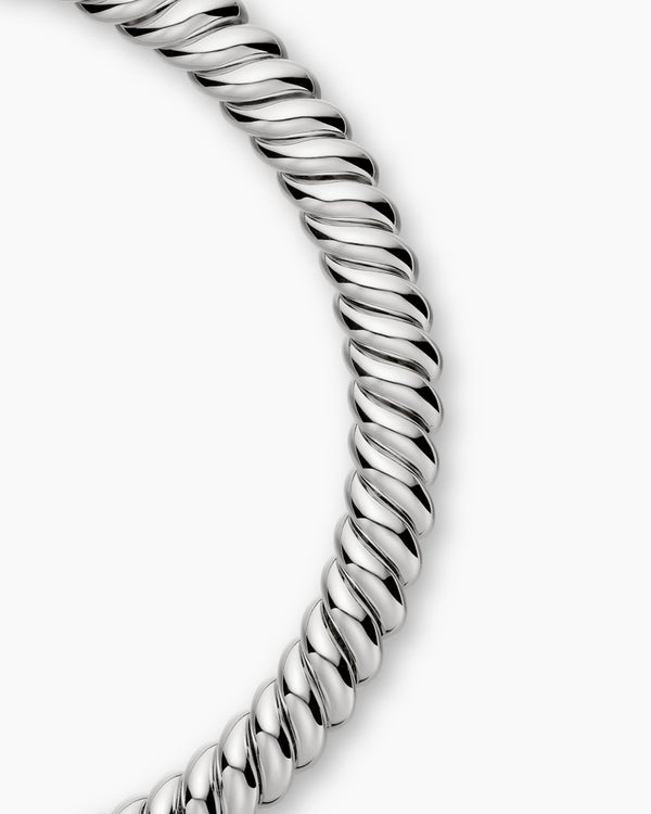 Sculpted Cable Necklace in Sterling Silver, 14mm
