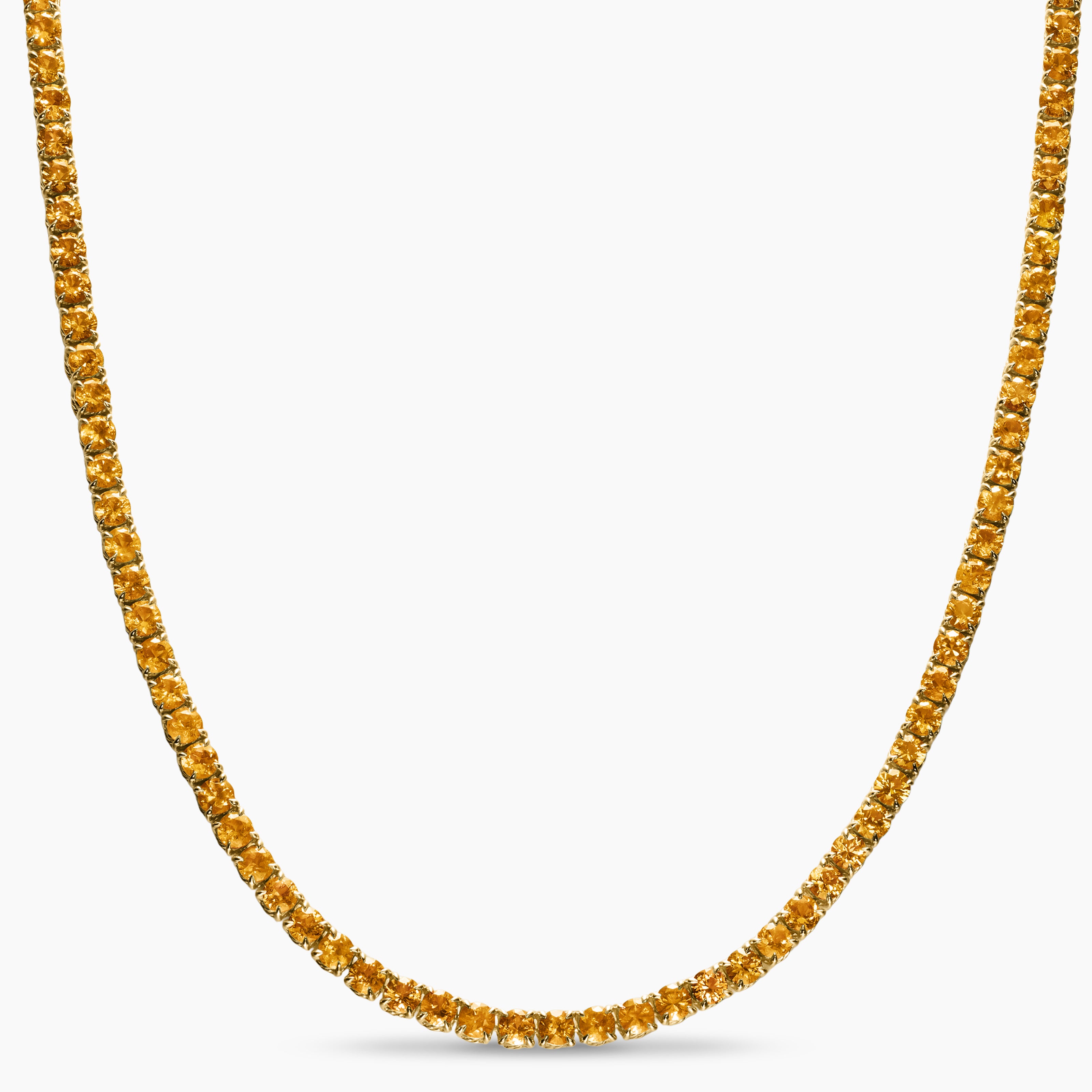 Tennis Necklace in 18K Yellow Gold with Emeralds, 3mm | David Yurman
