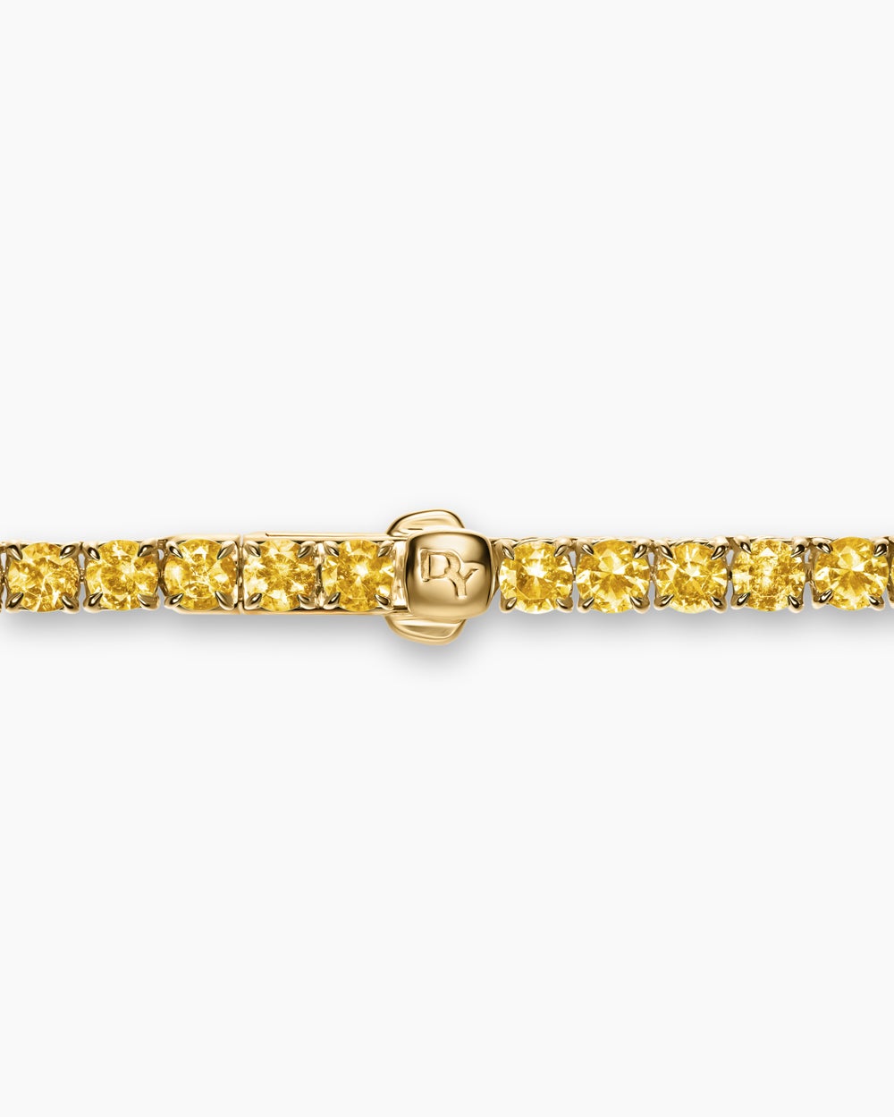 Womens Tennis Necklace in 18K Yellow Gold with Yellow Sapphires, 3mm