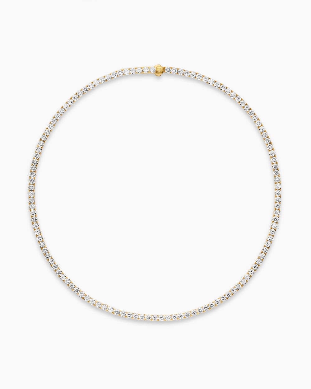Womens Tennis Necklace in 18K Yellow Gold with Diamonds, 3mm