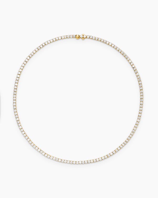 Tennis Necklace in 18K Yellow Gold with Diamonds, 3mm