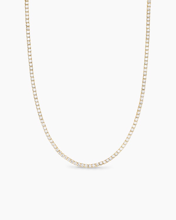 Tennis Necklace in 18K Yellow Gold with Diamonds, 3mm
