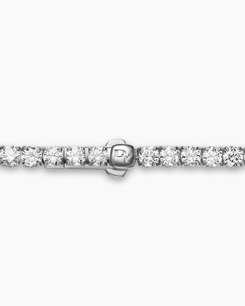 Womens Tennis Necklace in 18K White Gold with Diamonds, 3mm