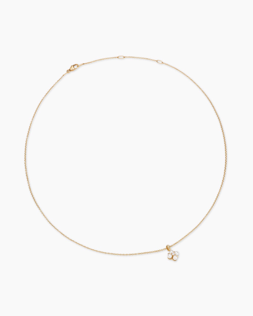 Womens Petite Modern Renaissance® Pearl Pendant Necklace in 18K Yellow Gold with Diamond, 7.3mm