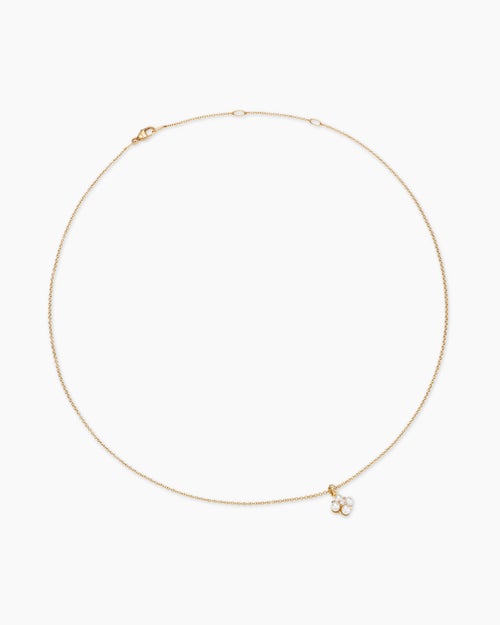 Womens Petite Modern Renaissance® Pearl Pendant Necklace in 18K Yellow Gold with Diamond, 7.3mm