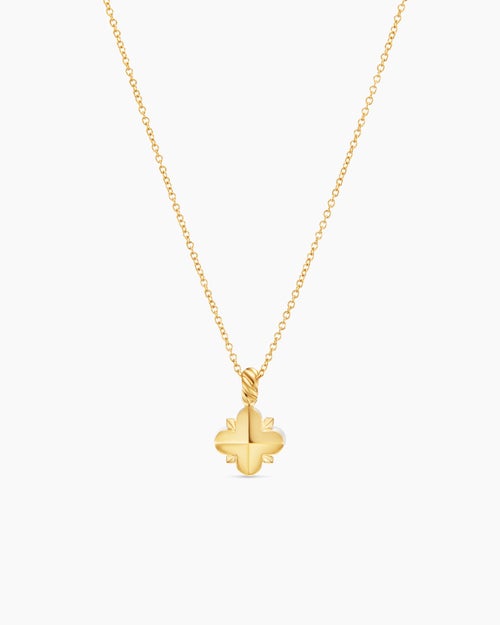 Womens Petite Modern Renaissance® Pearl Pendant Necklace in 18K Yellow Gold with Diamond, 7.3mm