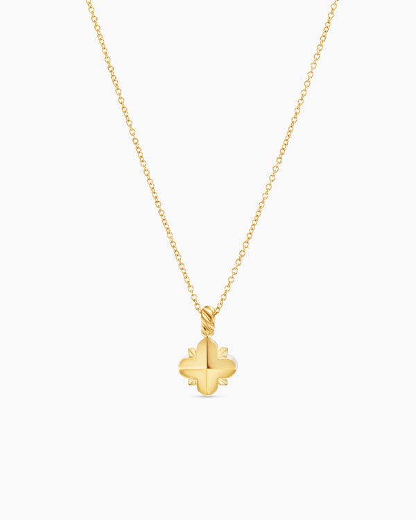 Petite Modern Renaissance® Pearl Pendant Necklace in 18K Yellow Gold with Diamond, 7.3mm