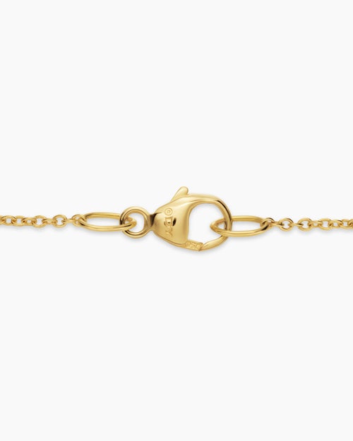 Womens Petite Modern Renaissance® Pyramid Station Necklace in 18K Yellow Gold with Diamonds, 4.6mm