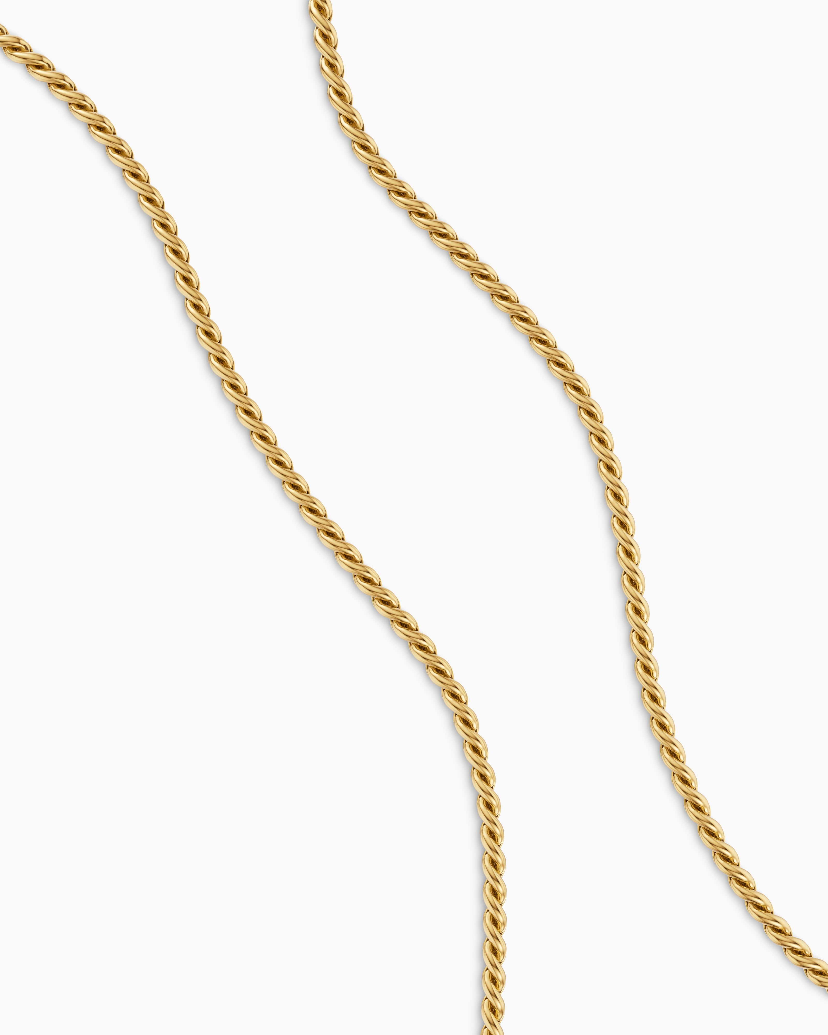 Sculpted Cable Chain Necklace in 18K Yellow Gold, 3.7mm | David Yurman