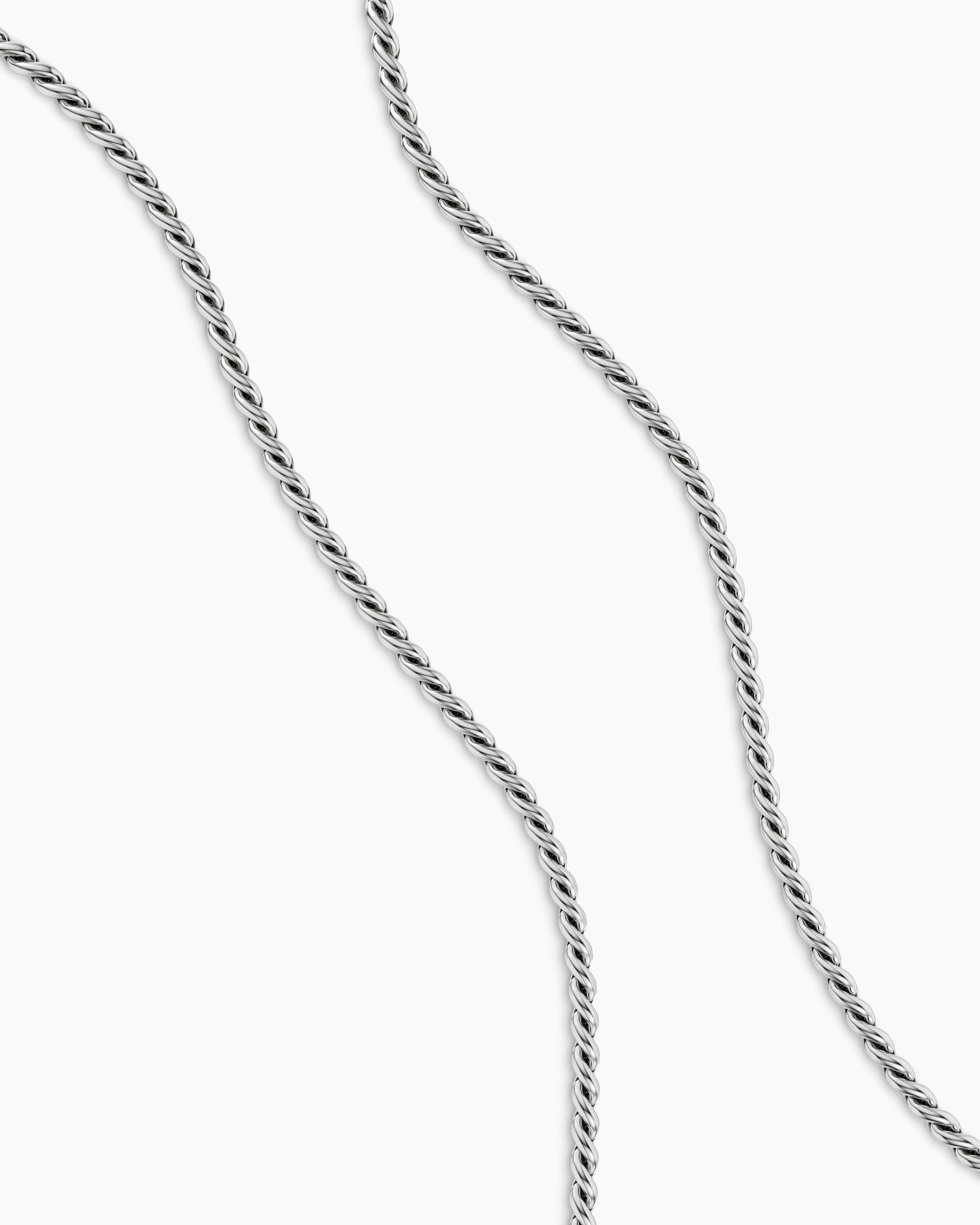 Sculpted Cable Chain Necklace in Sterling Silver, 3.7mm | David