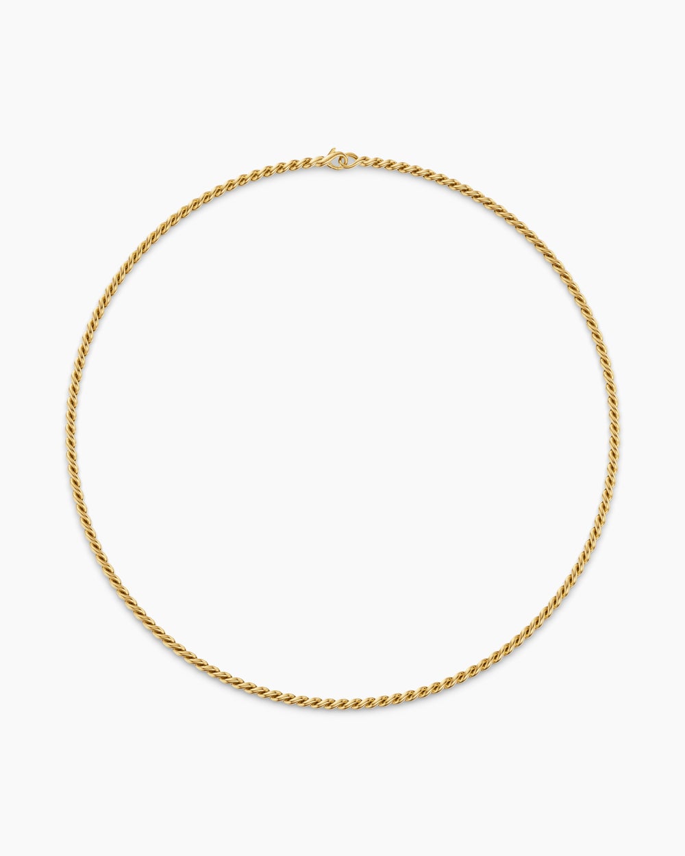 Mens Sculpted Cable Chain Necklace in 18K Yellow Gold, 3.7mm