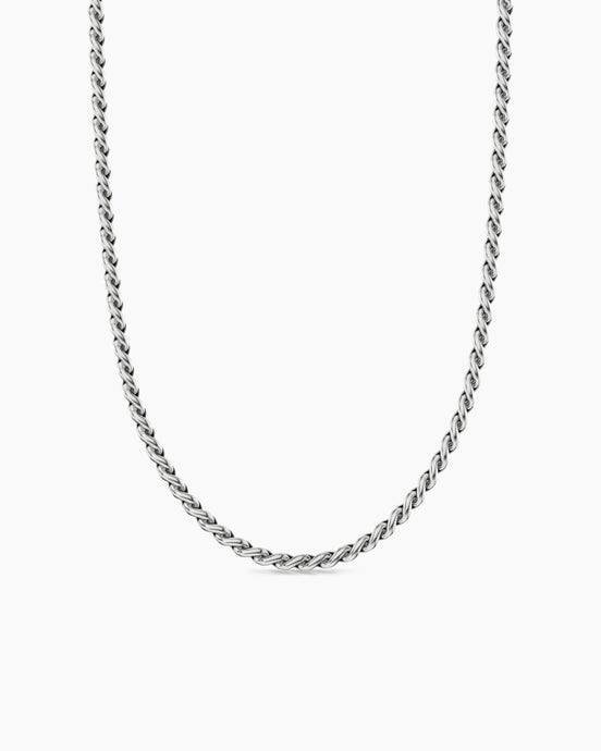 Sculpted Cable Chain Necklace in Sterling Silver, 3.7mm