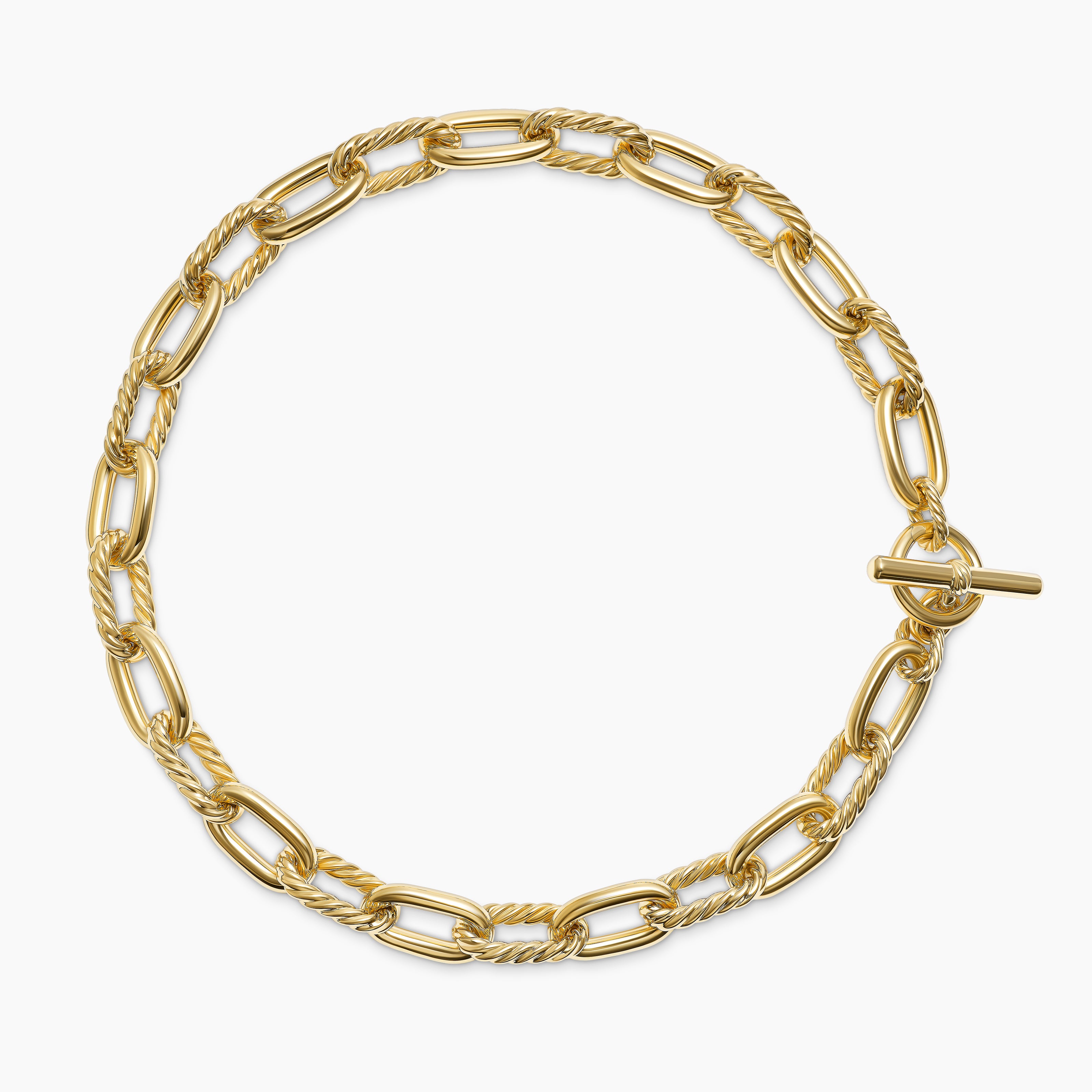 Womens DY Madison Toggle Necklace in 18K Yellow Gold, 13.5mm